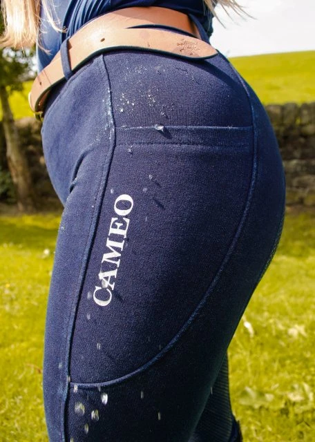 Cameo Equine Showerproof Denim Riding Tights 1 Cameo Equine Showerproof Denim Riding Tights