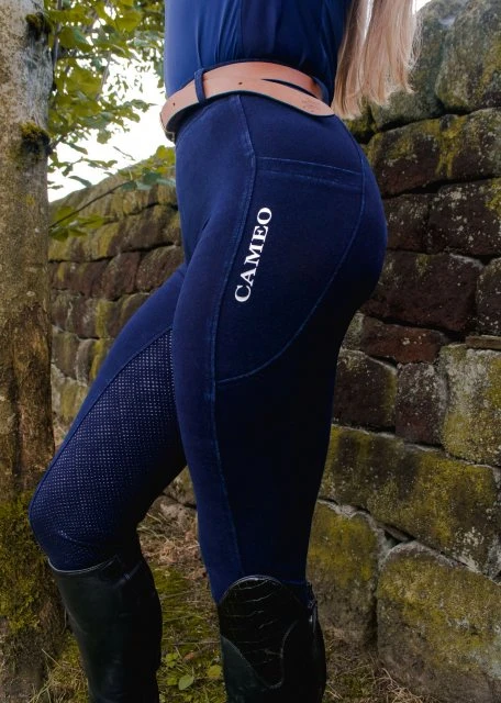 Cameo Equine Showerproof Denim Riding Tights 2 Cameo Equine Showerproof Denim Riding Tights - Image 2