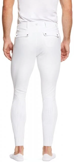 Ariat Mens Tri Factor Grip Knee Patch Breech - White 4 Ariat Mens Tri Factor Grip Knee Patch Breech - White - Image 4