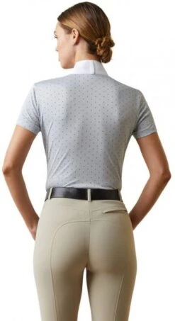Ariat Aptos Show Shirt - Pearl Grey Dot -Equestria Shop 16976d