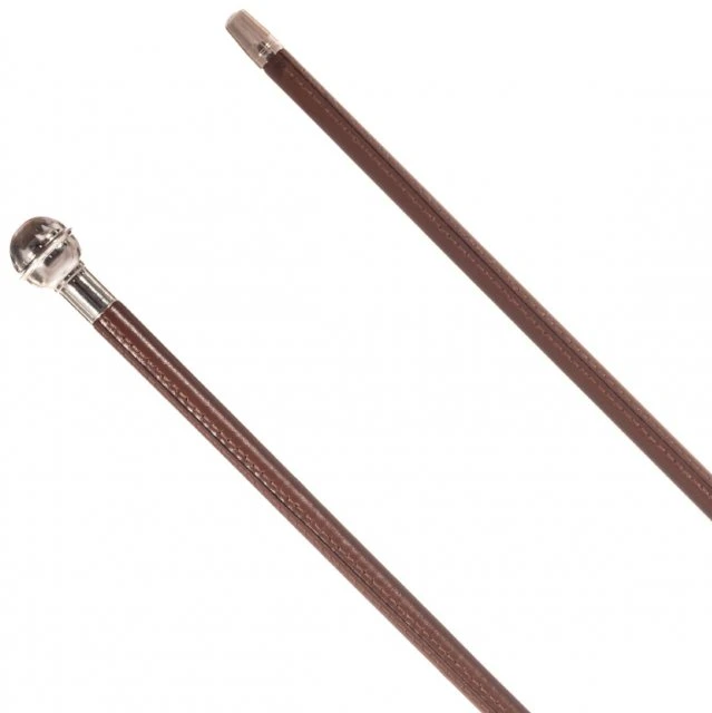 Country Direct Silver Ball Leather Show Cane 2 Country Direct Silver Ball Leather Show Cane - Image 2