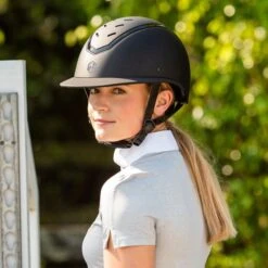 EQX Kylo Wide Peak Riding Hat - Black Matte/Black Gloss -Equestria Shop 17735c