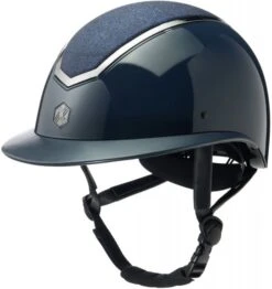 EQX Kylo Sparkly Wide Peak Riding Hat - Navy Gloss/Pewter