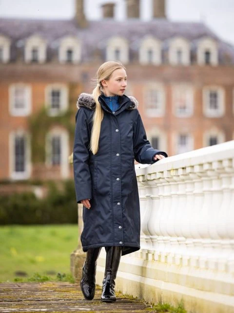 LeMieux Young Rider Long Waterproof Riding Coat - Navy 3 LeMieux Young Rider Long Waterproof Riding Coat - Navy - Image 3